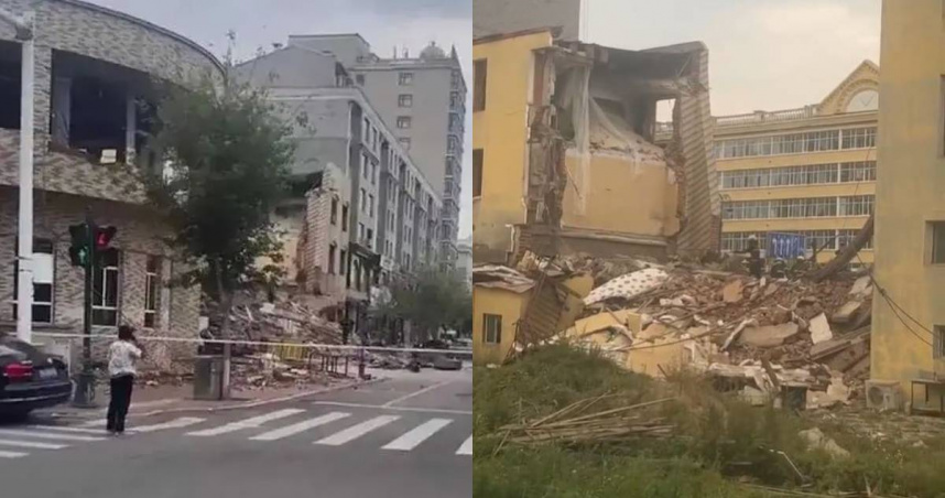 廢棄旅館突坍塌「3層樓秒變廢墟」　造成1人被埋身亡